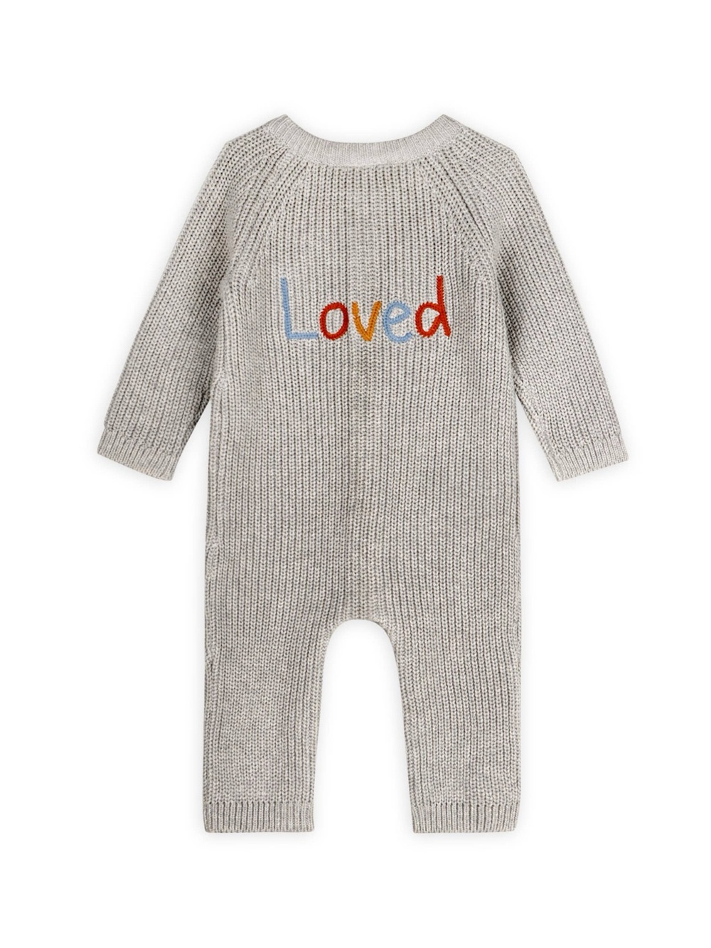 Viverano Organic Cotton “Loved” Knit Baby Romper | Embroidered | Unisex | NWT